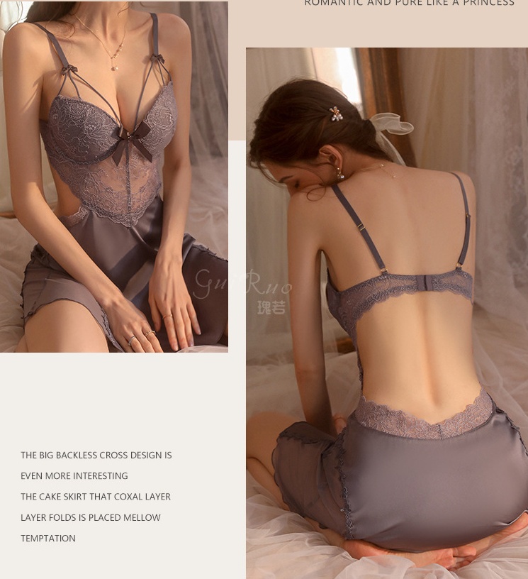 Sexy Lingerie Hot Dress Backless Lace Sleepwear For Woman